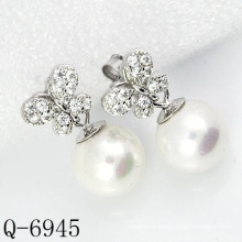 Latest Styles Pearl Earrings 925 Silver (Q-6945)